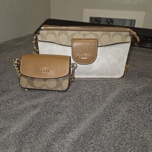 Coach Tan and White Women's Bag Set